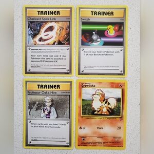 Pokemon Trainer & Growlithe Cards - Yellow, Orange, Red, Black, White